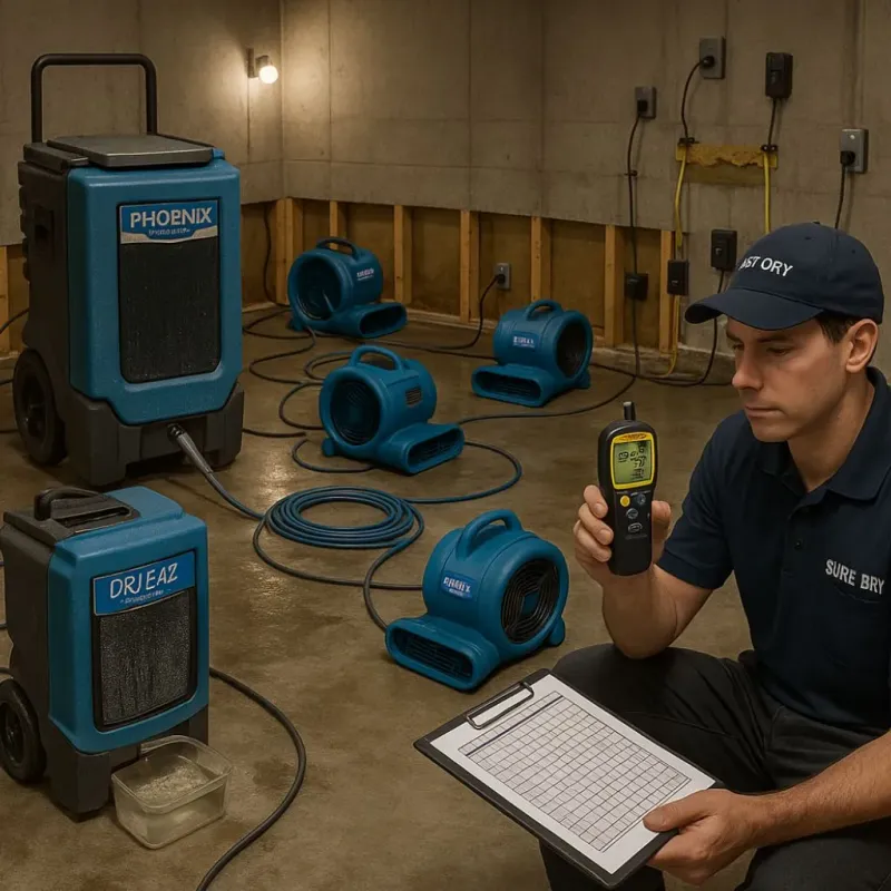 Structural Drying and Dehumidification process in Wright County, MN